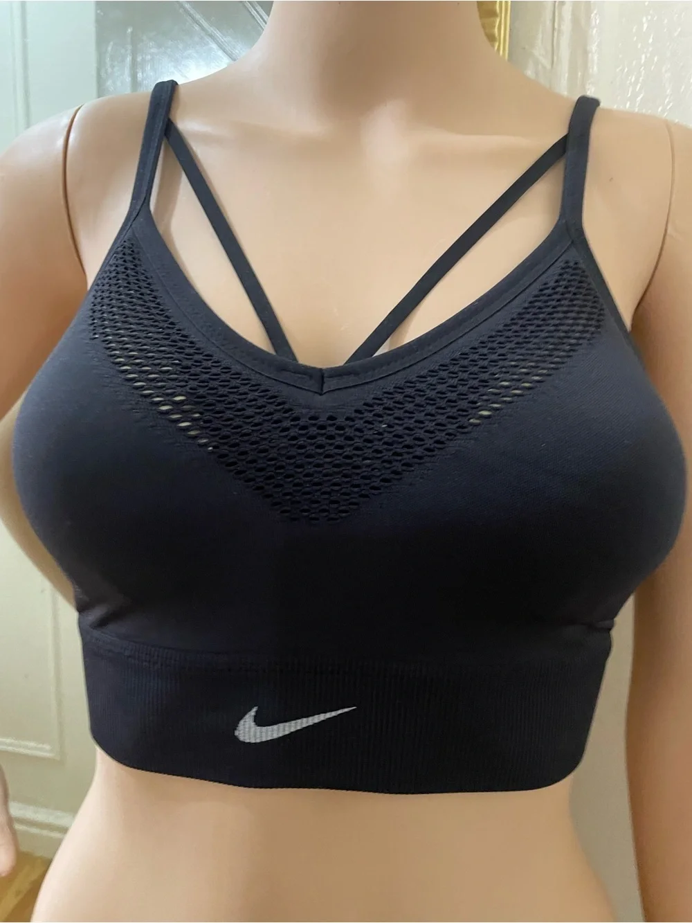 Nike Black Strappy V-Neck Sports Bra